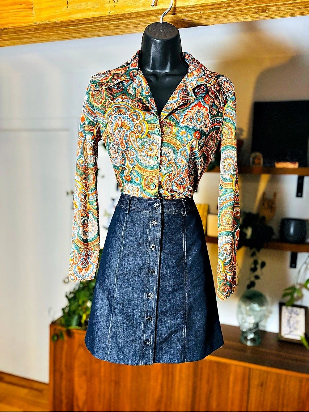 VTG 70s Yónne Internacional Paisley Psychedelic Button Down Shirt